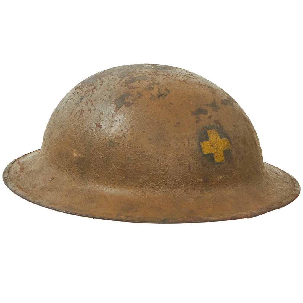 Original U.S. WWI 33rd Infantry “Golden Cross” Division M1917 Doughboy Helmet Original Items