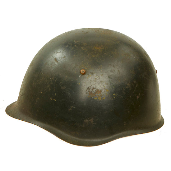Original WWII Soviet Russian SSh-39 Steel Combat Helmet with SSh-39 Liner and Chinstrap - Complete Original Items