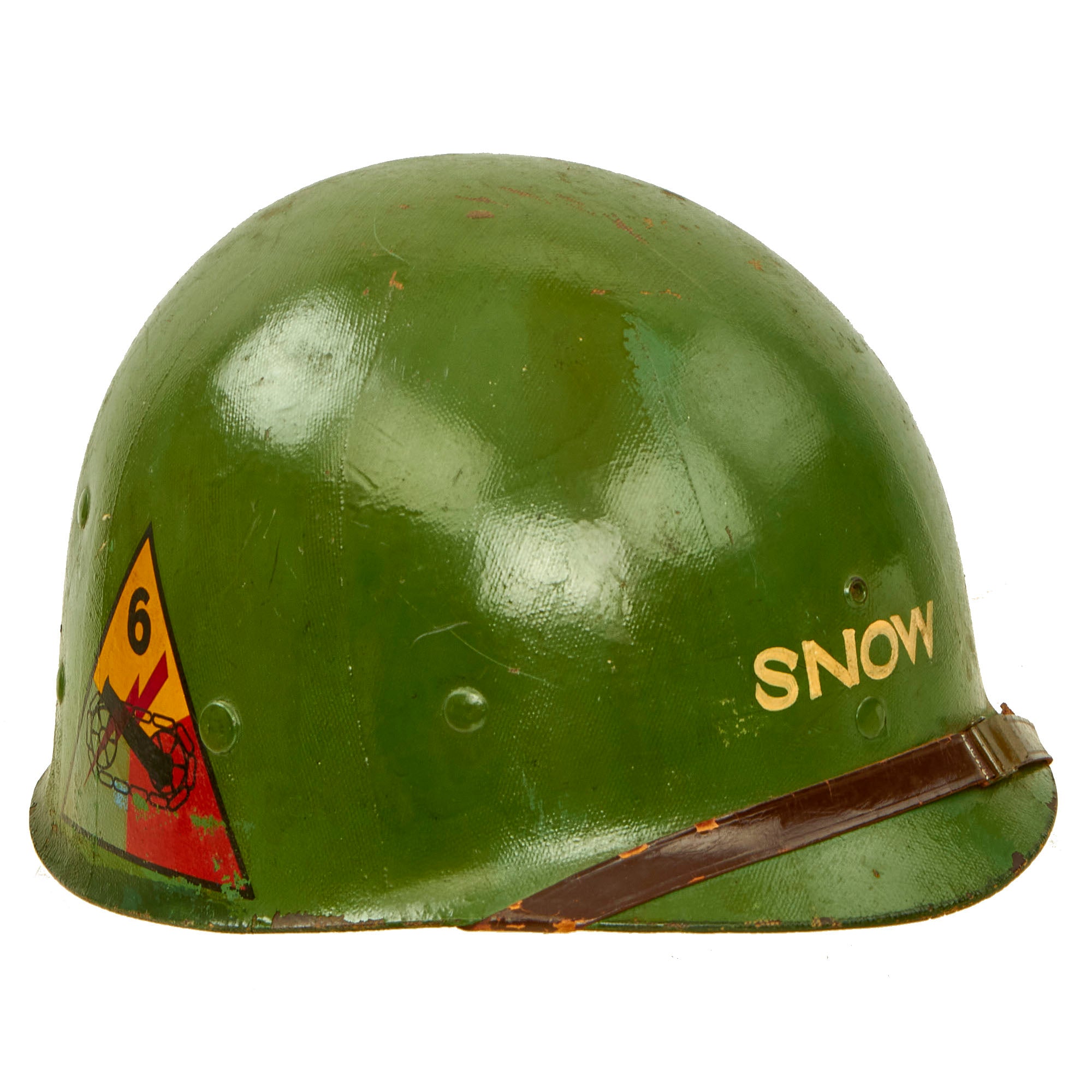 Original Occupation Period Named M1 Helmet Liner Marked 52nd Armored E ...