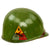 Original Occupation Period Named M1 Helmet Liner Marked 52nd Armored Engineer Battalion with Early "Green Buckle" Chinstrap Original Items