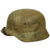 Original German WWII Service Worn Army Heer M40 Camouflage Paint Steel Helmet with Liner & Chinstrap - Q66 Original Items