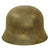Original German WWII Service Worn Army Heer M40 Camouflage Paint Steel Helmet with Liner & Chinstrap - Q66 Original Items