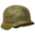 Original German WWII Service Worn Army Heer M40 Camouflage Paint Steel Helmet with Liner & Chinstrap - Q66 Original Items