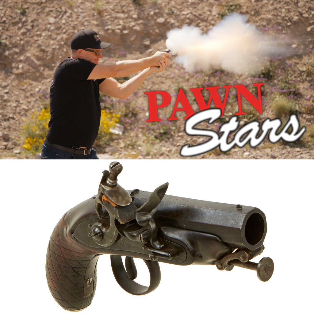 Original Irish Early 19th Century Flintlock One Inch Caliber Manstopper Pocket Pistol by McDermott of Dublin - As Seen on History Channel Pawn Stars Original Items