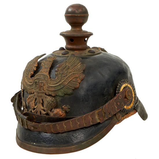 Original German WWI Named Prussian M1895 Artillery Pickelhaube Helmet - Kugelhelm Original Items