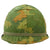 Original U.S. Vietnam WWII Reissue M1 Helmet with Reversible Camouflage Cover Korean War Liner and Insect Headnet Original Items