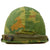 Original U.S. Vietnam WWII Reissue M1 Helmet with Reversible Camouflage Cover Korean War Liner and Insect Headnet Original Items