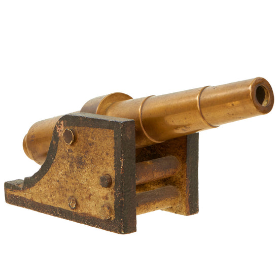 Original 19th Century U.S. Brass Signal Cannon on Custom Iron Fortress Mount Original Items