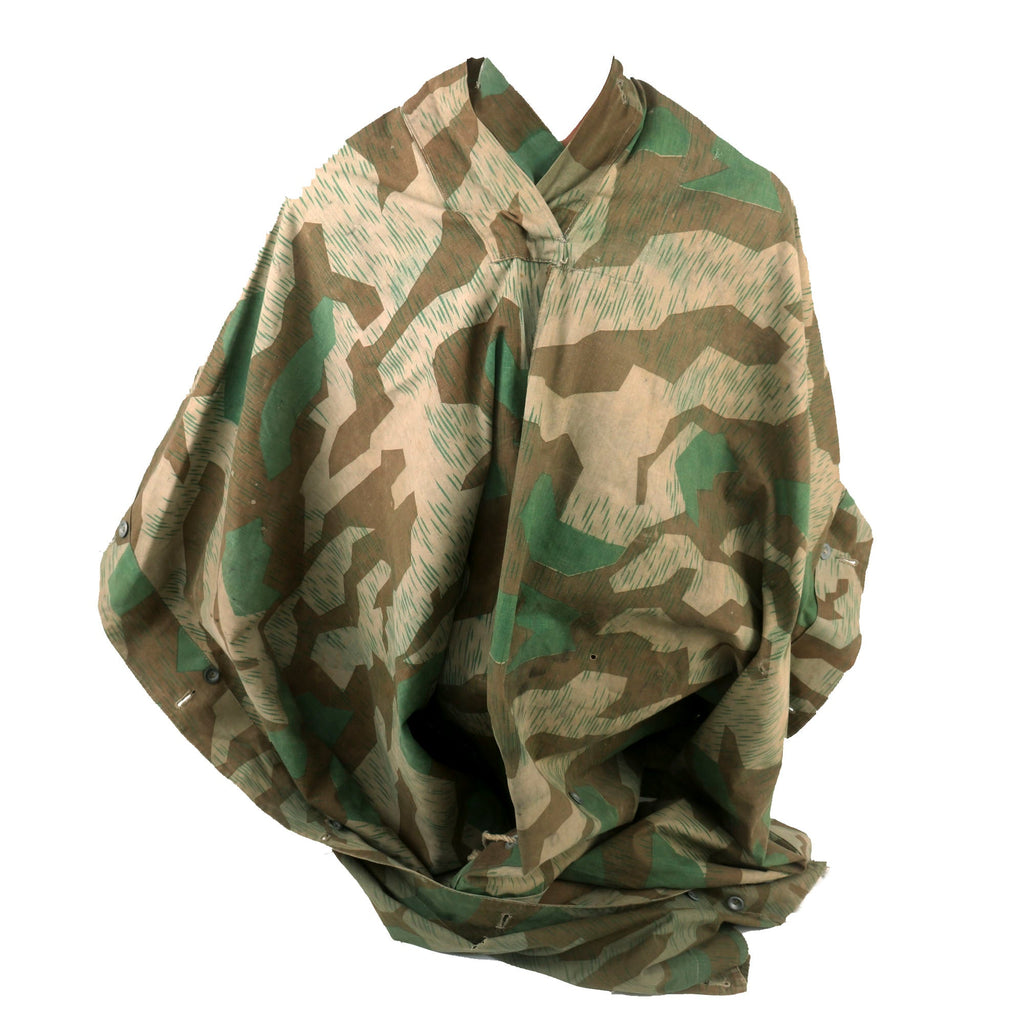 Original German WWII Zeltbahn Tent Quarter & Poncho in Splinter Pattern Reversible Camouflage by Heinrich Hofmann - dated 1942 Original Items