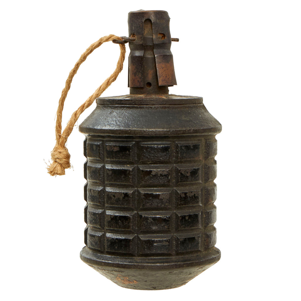 Original Japanese WWII Type 97 Inert Fragmentation Hand Grenade with Fuse & Pull String - Dated 1941 Original Items