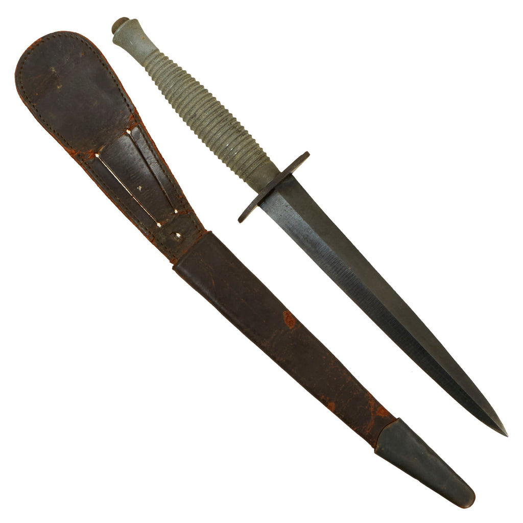 Original British WWII Import Marked 3rd Pattern Fairbairn Sykes Fighting Knife with Scabbard Original Items