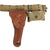 Original U.S. WWII Officer M1936 Pistol Belt, M1911 Holster by Boyt - 1942 Dated First Aid Pouch with Carlisle Bandage Original Items
