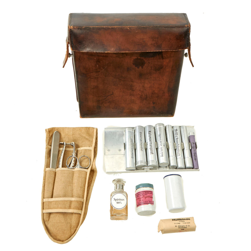 Original German WWII Luftschutz Gastasche "Gas Bag" Medic First Aid Kit by W. Söhngen & Co. with Contents Original Items