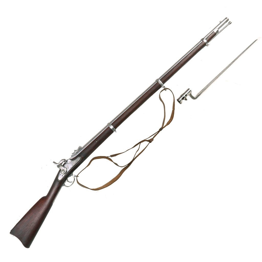 Original U.S. Civil War Springfield M-1863 Type I Massachusetts Contract Rifled Musket by Norris & Clement with Bayonet and Sling - dated 1863 Original Items