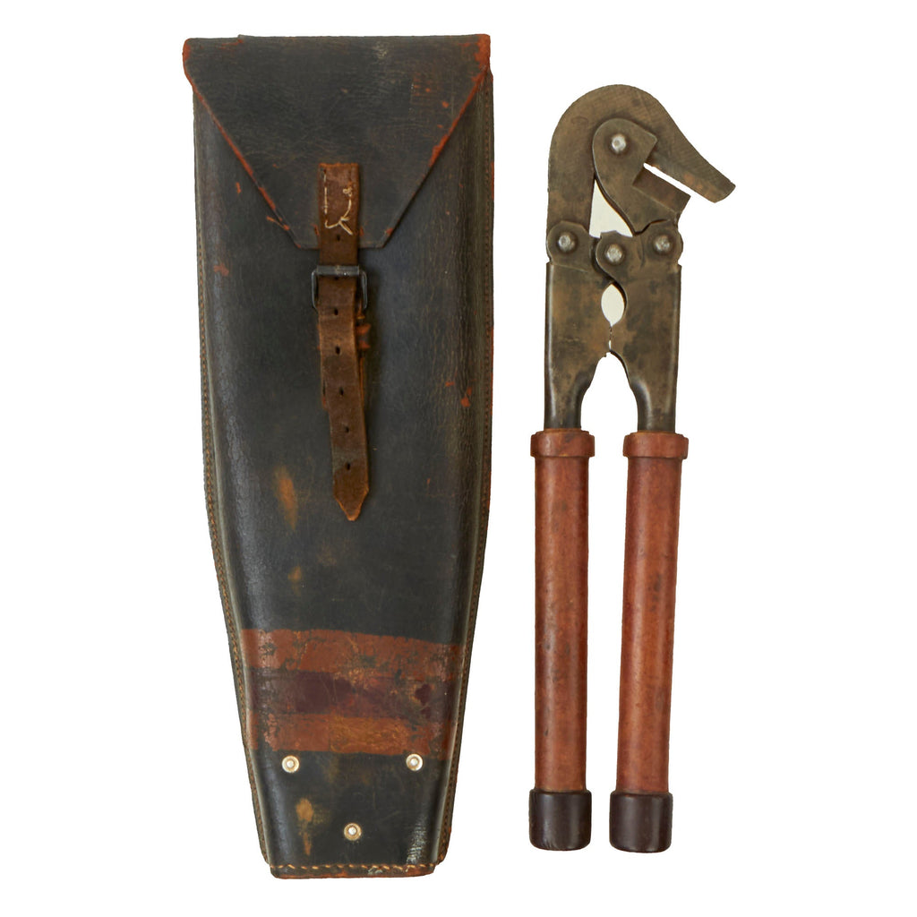 Original German Pre - WWII 1938 Dated Short Handled Pioneer Wire Cutters by VBW Werkzeugfabrik GmbH With Leather Case Original Items