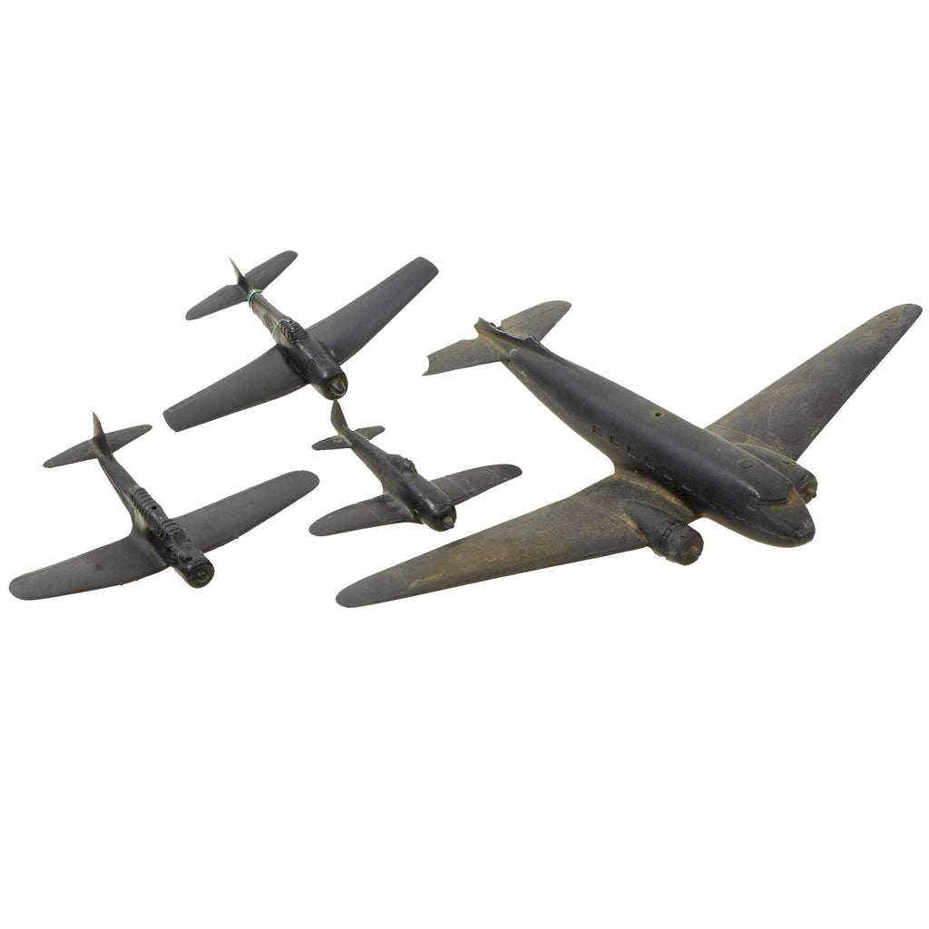 Original U.S. WWII American and Japanese Recognition Model Airplanes by Cruver - F6F, C-47, SB2U and Japanese “Tojo” Original Items
