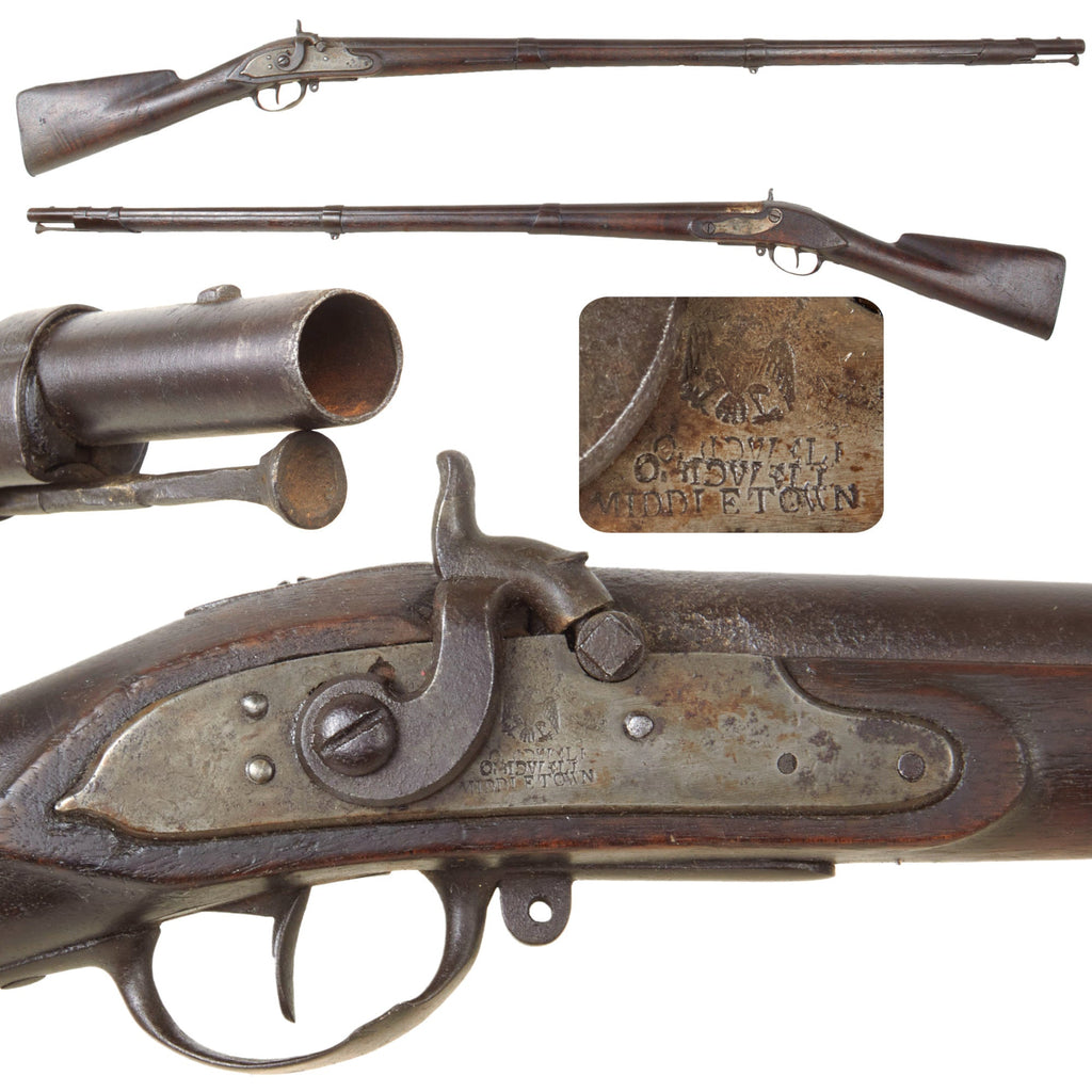 Original War of 1812 Rare U.S. Model 1808 Contract Musket by Oliver Bidwell Converted to Percussion Original Items