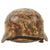 Original German WWII Post War Camo Repaint M35 Single Decal Luftwaffe Helmet with 57cm Liner & L.B.A. Marked Chinstrap - Size 64 Shell Original Items