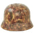 Original German WWII Post War Camo Repaint M35 Single Decal Luftwaffe Helmet with 57cm Liner & L.B.A. Marked Chinstrap - Size 64 Shell Original Items