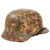 Original German WWII Post War Camo Repaint M35 Single Decal Luftwaffe Helmet with 57cm Liner & L.B.A. Marked Chinstrap - Size 64 Shell Original Items