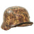 Original German WWII Post War Camo Repaint M35 Single Decal Luftwaffe Helmet with 57cm Liner & L.B.A. Marked Chinstrap - Size 64 Shell Original Items