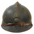 Original French WWI Issue Model 1915 Adrian Helmet in Horizon Blue with RF Badge and Second Pattern Liner - Complete Original Items