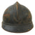Original French WWI Issue Model 1915 Adrian Helmet in Horizon Blue with RF Badge and Second Pattern Liner - Complete Original Items