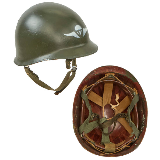 Original Japanese Cold War Era 1st Airborne Brigade Type 66 M1 Clone Helmet With Liner Original Items