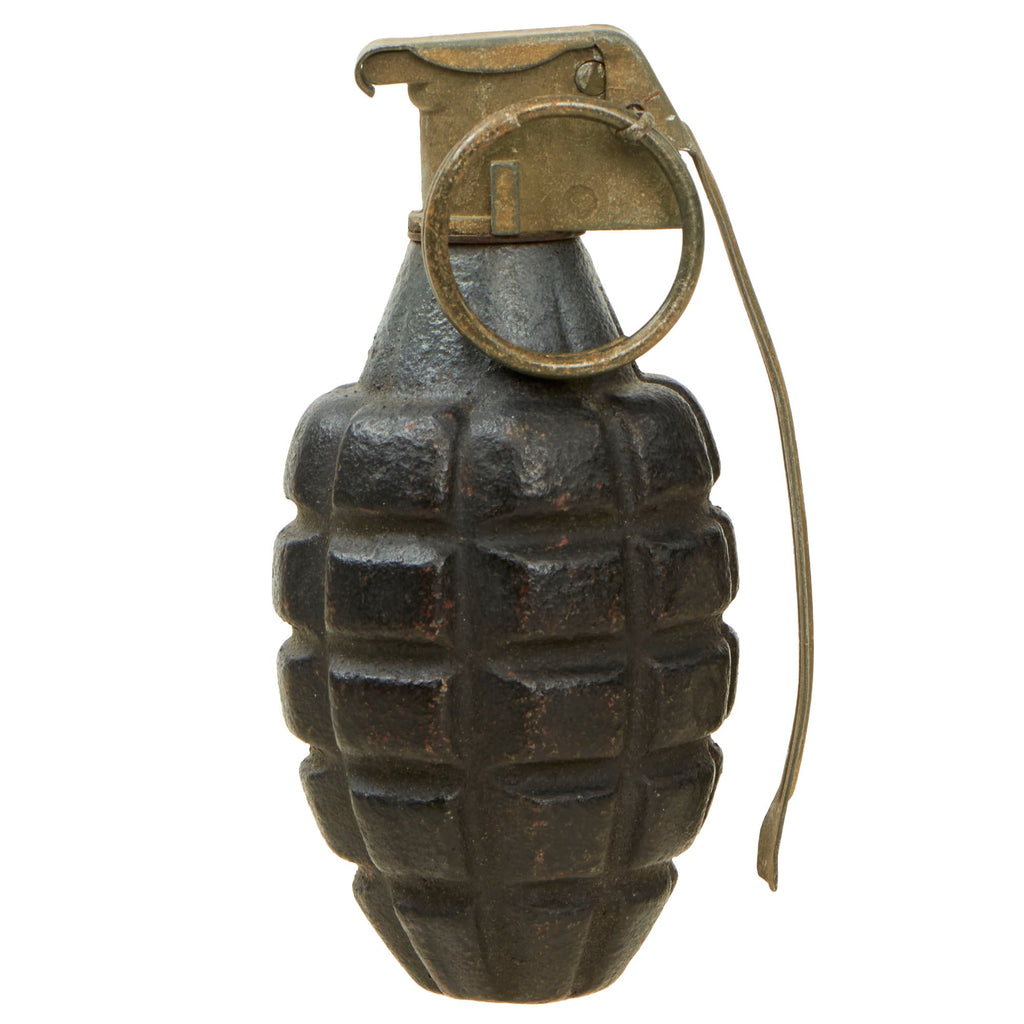 Original U.S. Early WWII Inert MkII Pineapple Fragmentation Grenade with Early Body & M6A4C Fuze Original Items