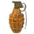 Original U.S. WWII Inert MkII Yellow Early War High Explosive Pineapple Grenade with M10A3 Fuze Original Items