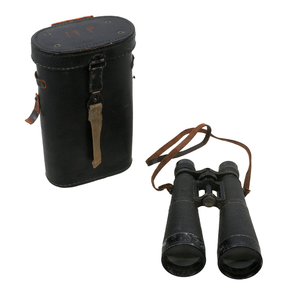 Original German Early WWII Hensoldt-Wetzlar 10x50 Dialyt Binoculars and Case Original Items