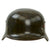 Original German WWII USGI Decorated Battle Damaged Luftwaffe M35 Single Decal "Southern France 1944" Helmet Shell - marked Q68 Original Items