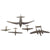 Original U.S. WWII American and British Recognition Model Airplanes by Cruver - C-46, Spitfire, P-61, P-63, Hotspur - Five Total
