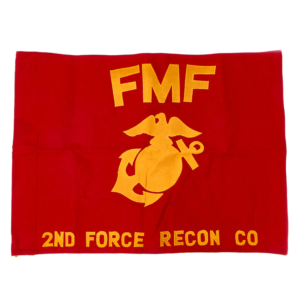 Original U.S. Vietnam War Era US Marine Corps, Fleet Marine Force, 2nd Force Recon Company Guidon - 28” x 22” Original Items
