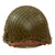 Original U.S. WWII Repainted McCord M1 Front Seam Swivel Bale Helmet with MSA Liner & Helmet Net - Reproduction Sweatband & Liner Chinstrap Original Items