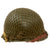 Original U.S. WWII Repainted McCord M1 Front Seam Swivel Bale Helmet with MSA Liner & Helmet Net - Reproduction Sweatband & Liner Chinstrap Original Items