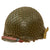 Original U.S. WWII Repainted McCord M1 Front Seam Swivel Bale Helmet with MSA Liner & Helmet Net - Reproduction Sweatband & Liner Chinstrap Original Items