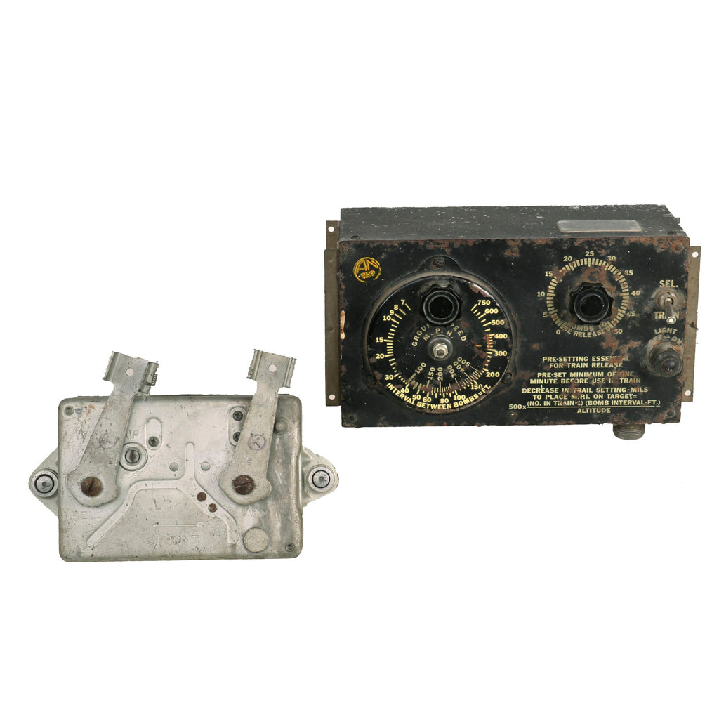 Original U.S. WWII USAAF Bomb Release Control Intervalometer Type AN-B3 with Bomb Rack Release Type A-2 Original Items