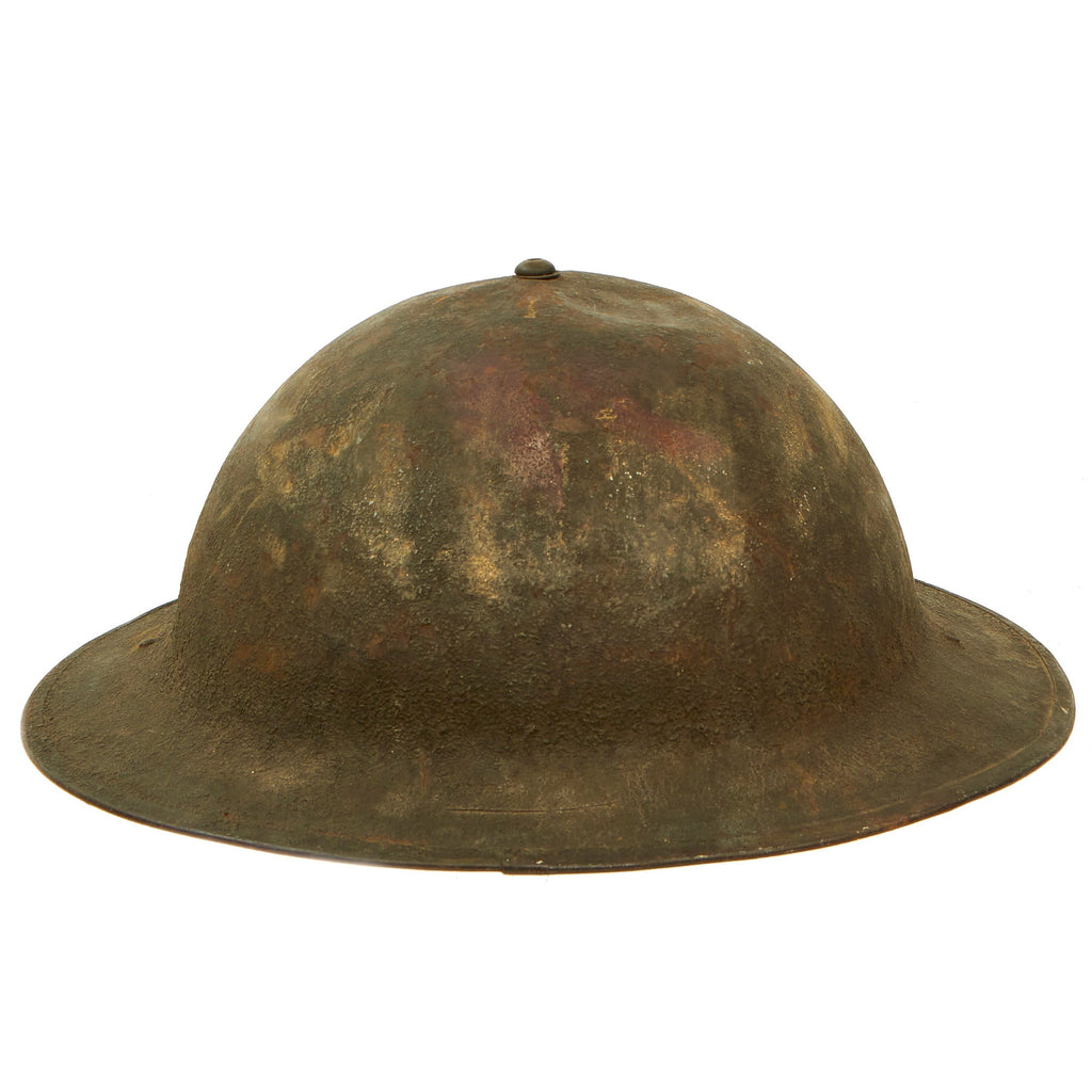 Original U.S. WWII Service Worn M1917A1 Kelly Helmet with Textured Paint - Complete Original Items