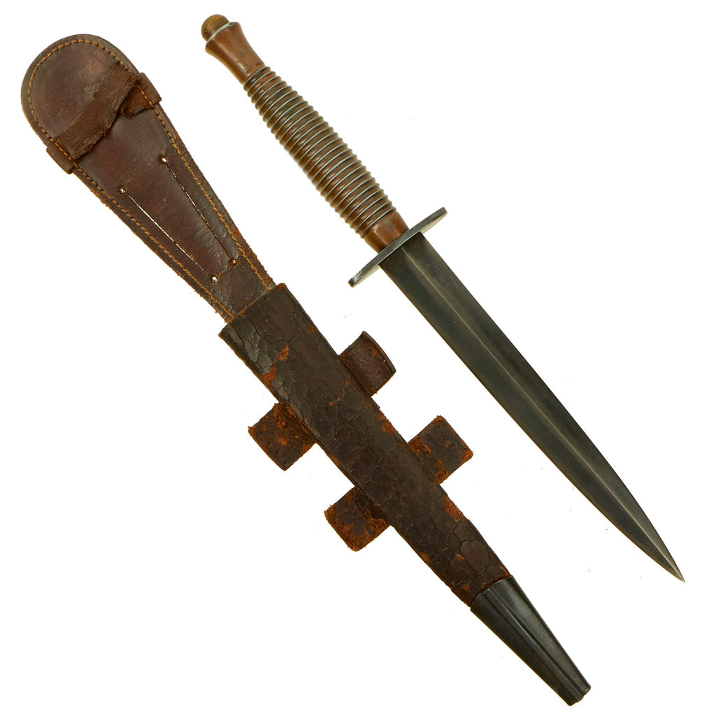 Original British WWII Early Third Pattern Fairbairn-Sykes Fighting Knife with Scabbard -Broadarrow Marked Original Items