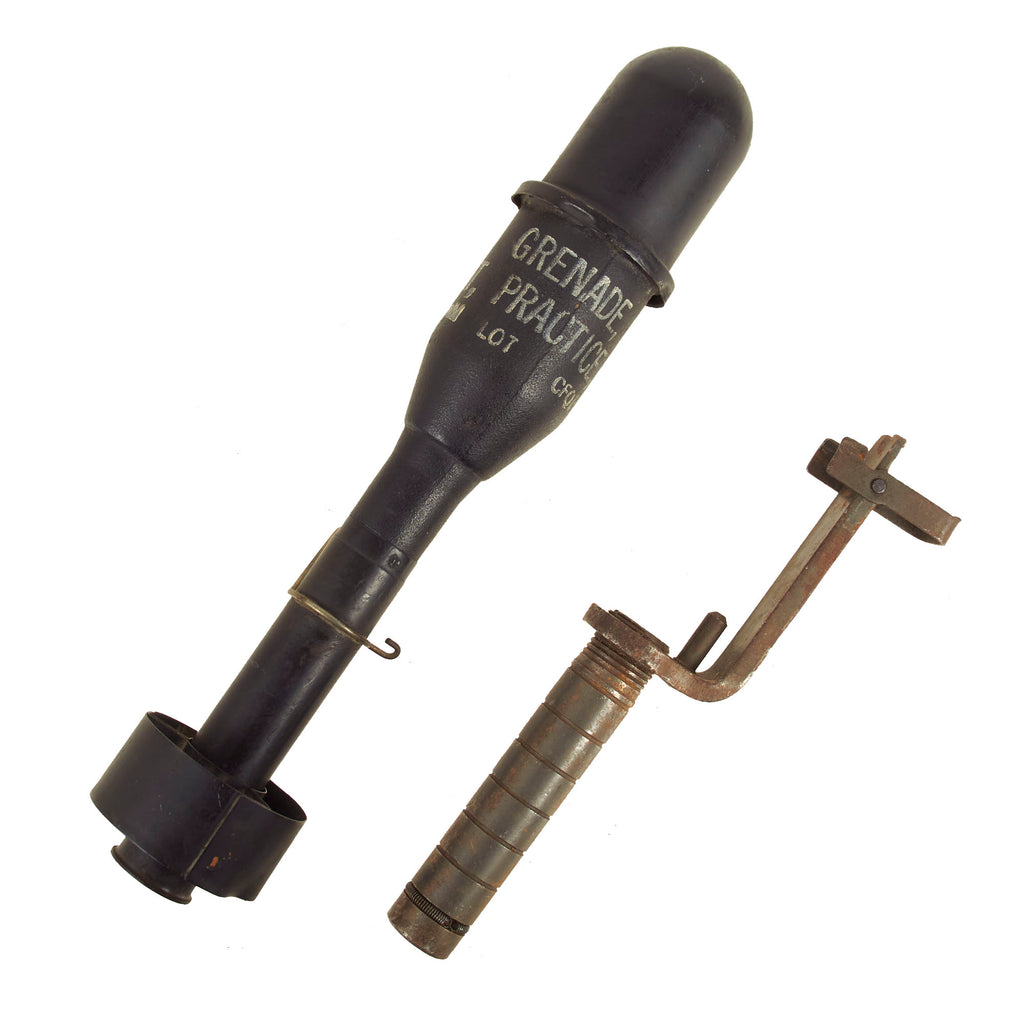 Original U.S. WWII M7 Grenade Launcher for M1 Garand Rifle with Inert Korean War M11A4 Practice Grenade - 2 Items Original Items