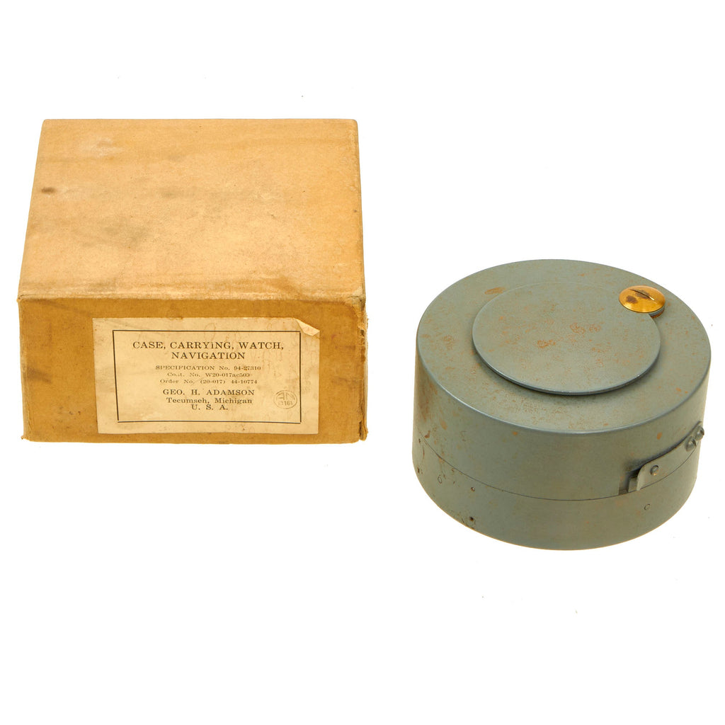 Original WWII U.S. Army Air Corps Shock Absorbing Carrying Case for AN-5740 G.C.T. Navigator Pocket Watch - Unissued With Original Packaging Original Items