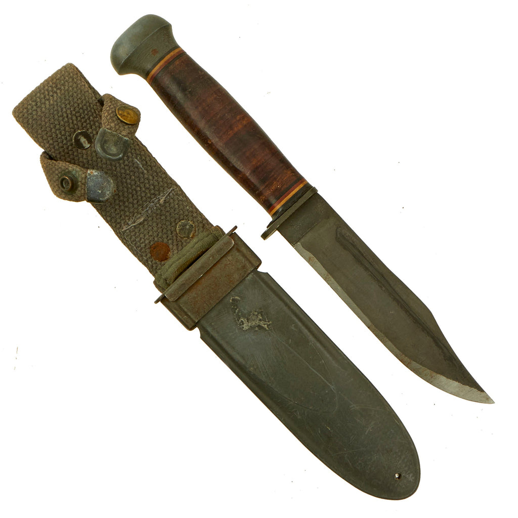 Original U.S. WWII USN Mark 1 RH Pal-35 Fighting Knife with USN MK1 Scabbard Original Items