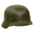 Original German WWII M35 Single Decal Army Heer Helmet with 1939 Dated 58cm Liner & Chinstrap - stamped EF66 Original Items