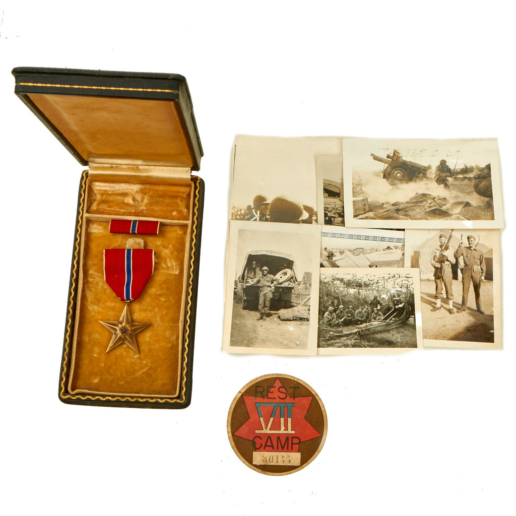Original U.S. WWII 957th Field Artillery Battalion Bronze Star and Photo Grouping for Sergeant Charles E. Edwards Original Items