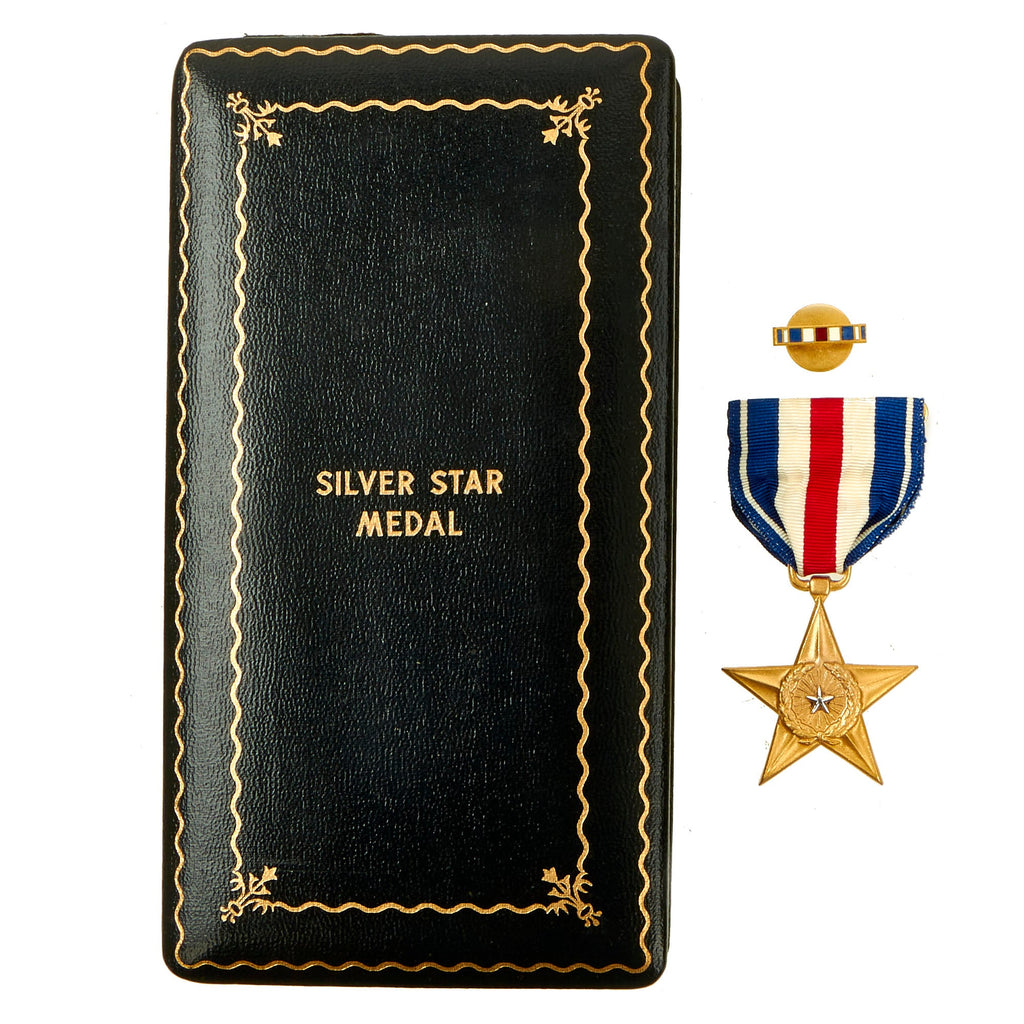 Original U.S. WWII Cased Numbered Silver Star Set By Robbins Co. 1942 Contract - #74291 Original Items