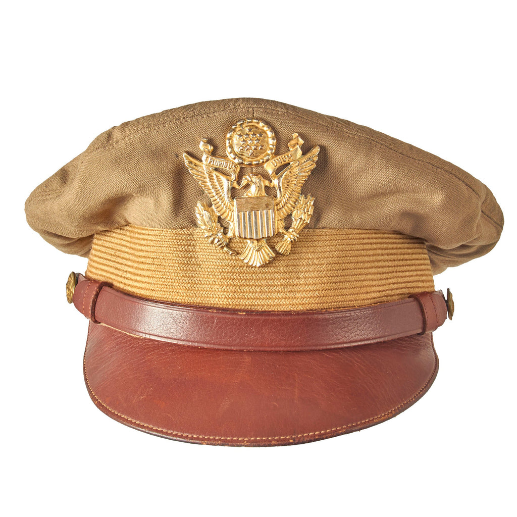 Original U.S. WWII US Army Officer’s Crusher Cap by Luxenberg Of New York With Luxenberg Cap Eagle Original Items