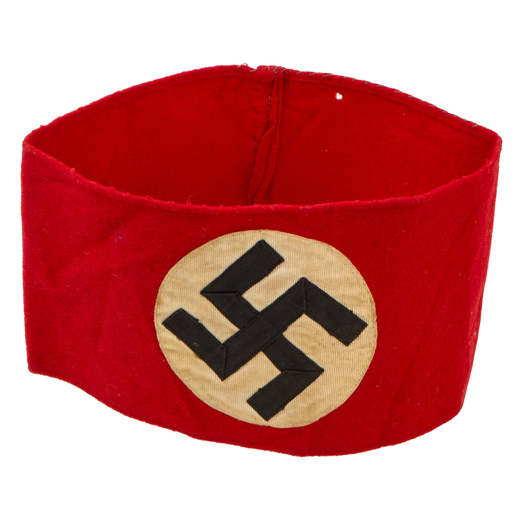 Original German Early WWII SA Multi-piece Wool Felt & Rayon Overcoat Armband Original Items