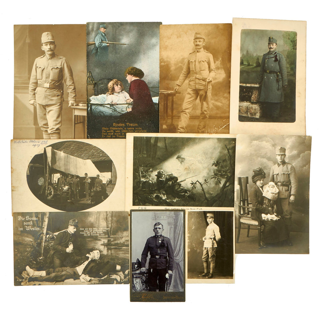 Original Austro-Hungarian WWI Photograph/Postcard Lot With Writing - 10 Photos Original Items