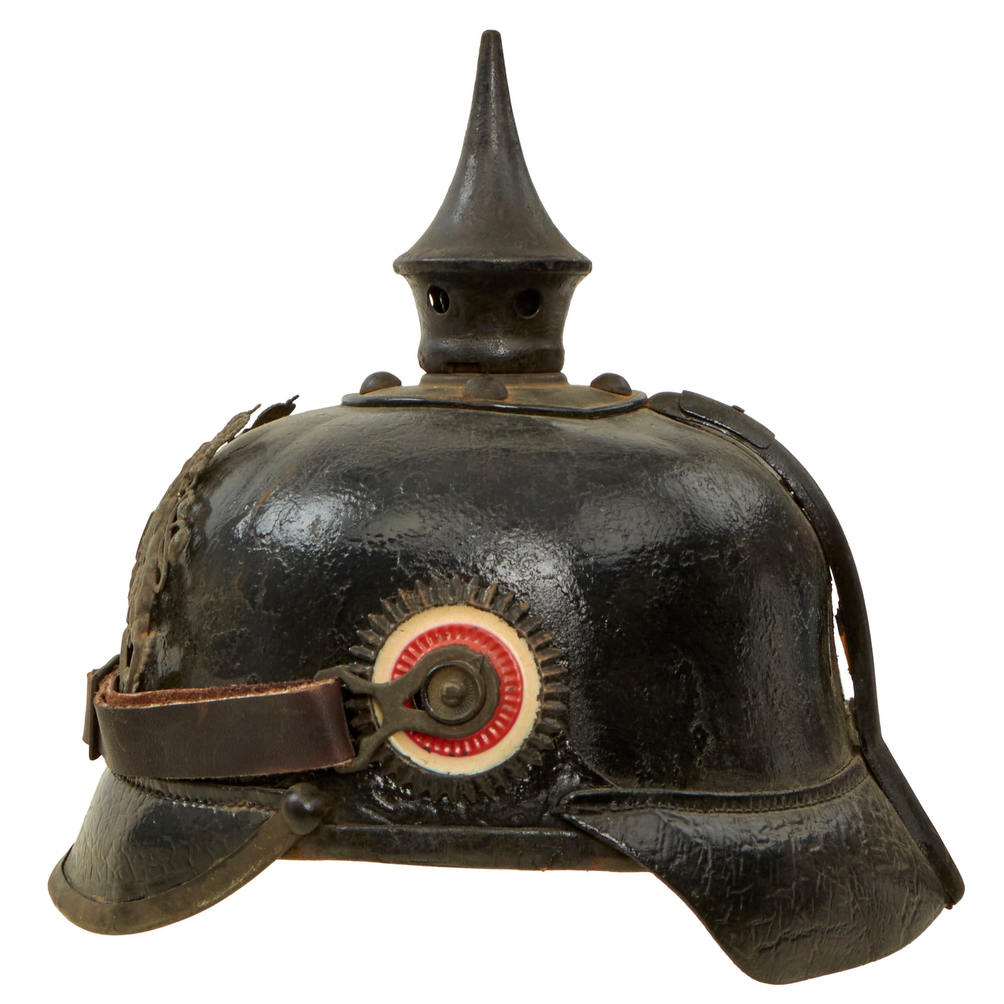does anyone sell ww1 german style motorcycle helmets Original Imperial German WWI Bavarian EM/NCO M1915 Pickelhaube Spiked – International Military Antiques